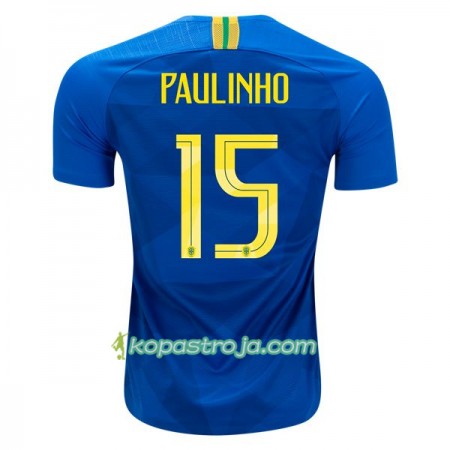Billiga Fotbollströjor Brasilien Paulinho 15 VM 2018 Borta tröja